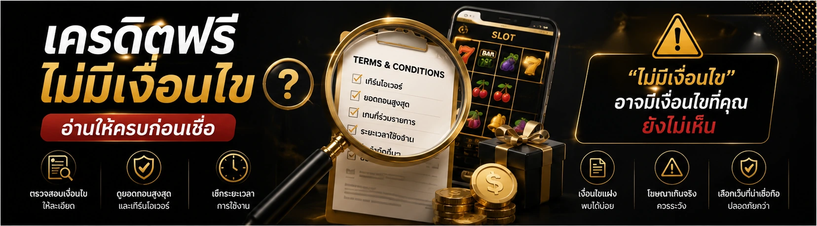 Warning image about no condition free credit claims